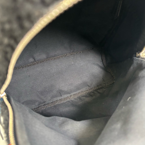 Fendi Backpack Shearling Lambskin Black Red Blue