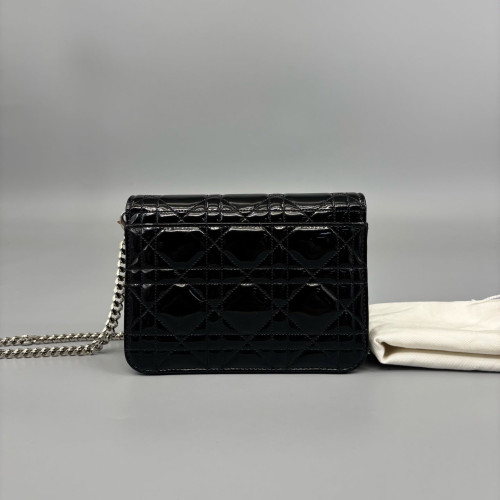Dior Crossbody Bag Patent Calfskin Black