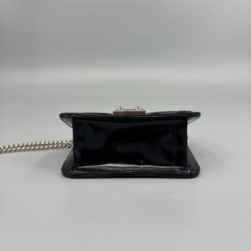 Dior Crossbody Bag Patent Calfskin Black