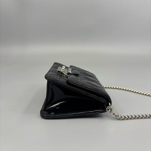 Dior Crossbody Bag Patent Calfskin Black