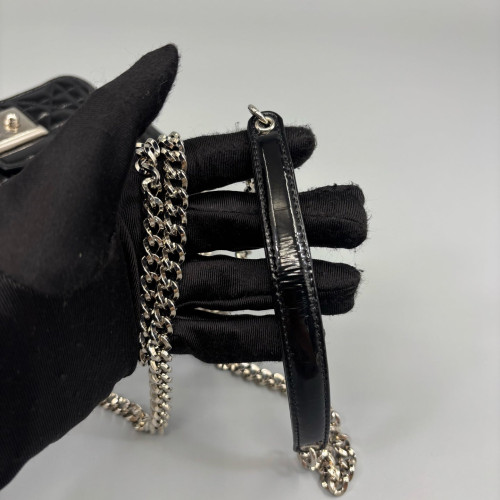 Dior Crossbody Bag Patent Calfskin Black