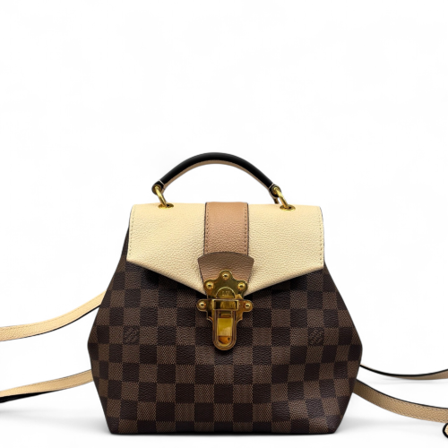 Louis Vuitton Clapton Backpack Damier Ebene Brown Pink