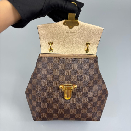 Louis Vuitton Clapton Backpack Damier Ebene Brown Pink