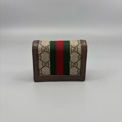 Gucci Wallet On Chain WOC GG Monogram Beige Brown Green