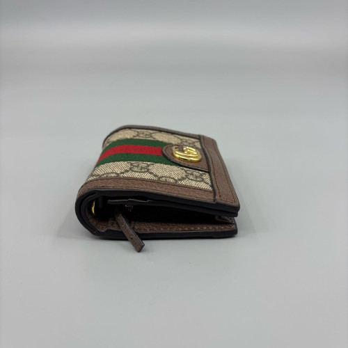 Gucci Wallet On Chain WOC GG Monogram Beige Brown Green