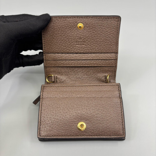 Gucci Wallet On Chain WOC GG Monogram Beige Brown Green
