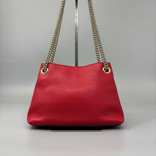 Gucci Tote Bag Grained Calfskin Red