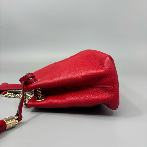 Gucci Tote Bag Grained Calfskin Red