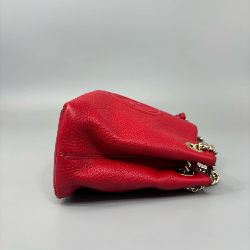 Gucci Tote Bag Grained Calfskin Red