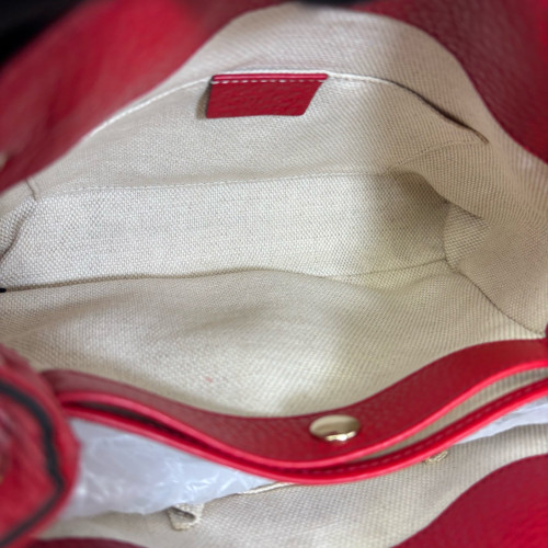 Gucci Tote Bag Grained Calfskin Red