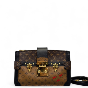 Louis Vuitton Trunk Clutch Reverse Monogram Brown Black
