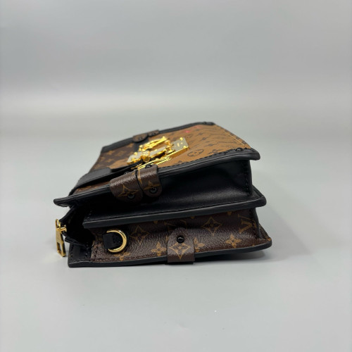 Louis Vuitton Trunk Clutch Reverse Monogram Brown Black