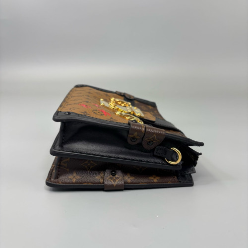 Louis Vuitton Trunk Clutch Reverse Monogram Brown Black