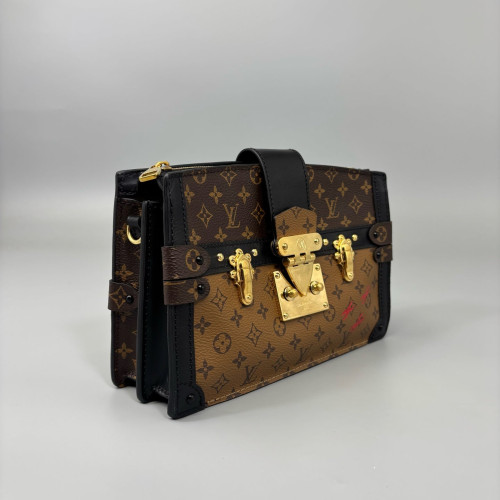 Louis Vuitton Trunk Clutch Reverse Monogram Brown Black