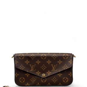 Louis Vuitton Pochette Felicie Chain Wallet Monogram Brown