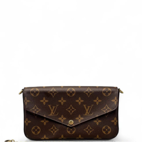 Louis Vuitton Pochette Felicie Chain Wallet Monogram Brown