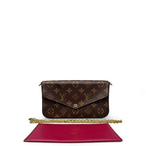 Louis Vuitton Pochette Felicie Chain Wallet Monogram Brown