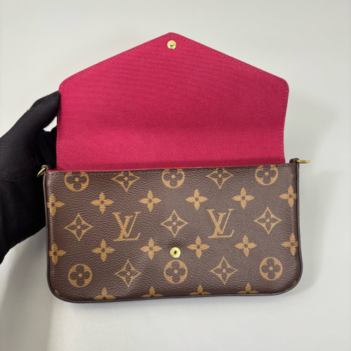 Louis Vuitton Pochette Felicie Chain Wallet Monogram Brown