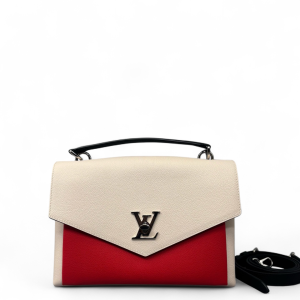 Louis Vuitton Mylockme Top Handle Calfskin White Red Black