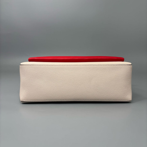 Louis Vuitton Mylockme Top Handle Calfskin White Red Black