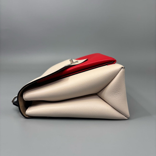 Louis Vuitton Mylockme Top Handle Calfskin White Red Black