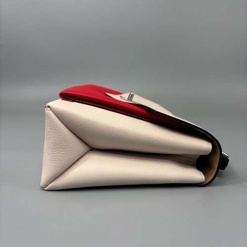 Louis Vuitton Mylockme Top Handle Calfskin White Red Black
