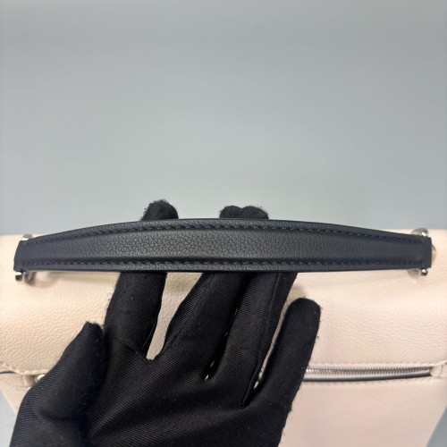 Louis Vuitton Mylockme Top Handle Calfskin White Red Black