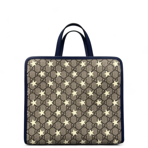 Gucci Children's Printed Tote Bag GG Monogram Beige Blue White Gucci Children's Printed Tote Bag GG Monogram Beige Blue White