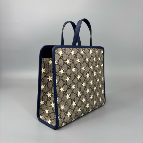 Gucci Children's Printed Tote Bag GG Monogram Beige Blue White Gucci Children's Printed Tote Bag GG Monogram Beige Blue White