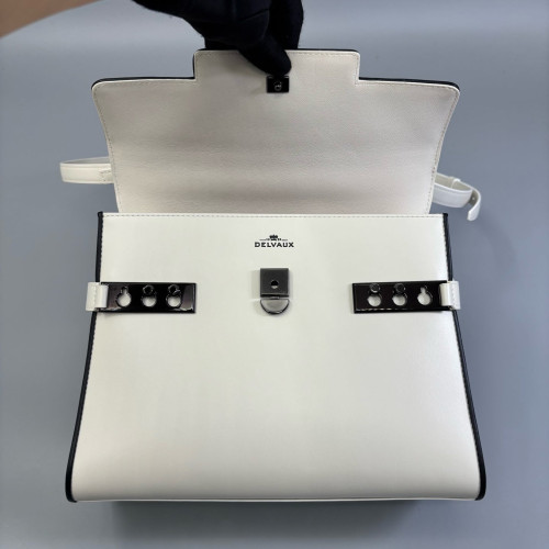 Delvaux Tempete MM Smooth Calfskin White