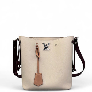 Louis Vuitton Lockme Bucket Calfskin White Burgundy Brown Louis Vuitton Lockme Bucket Calfskin White Burgundy Brown