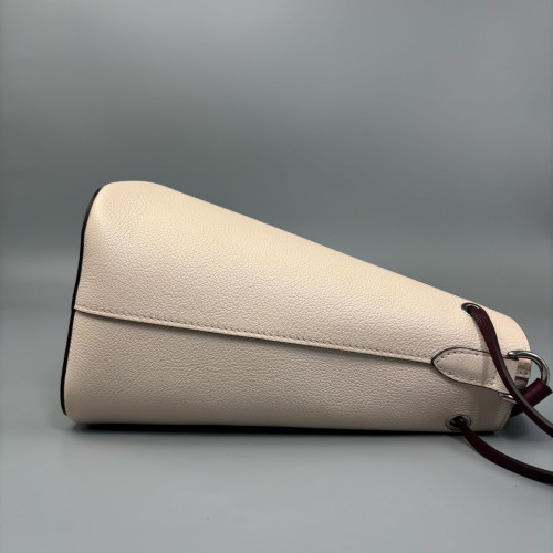 Louis Vuitton Lockme Bucket Calfskin White Burgundy Brown