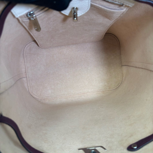 Louis Vuitton Lockme Bucket Calfskin White Burgundy Brown