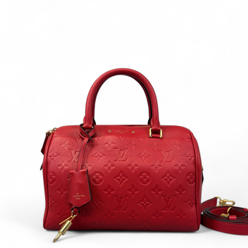 Louis Vuitton Speedy Bandouliere 25 Monogram Empreinte Red