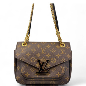 Louis Vuitton Passy Chain Shoulder Bag Monogram Brown