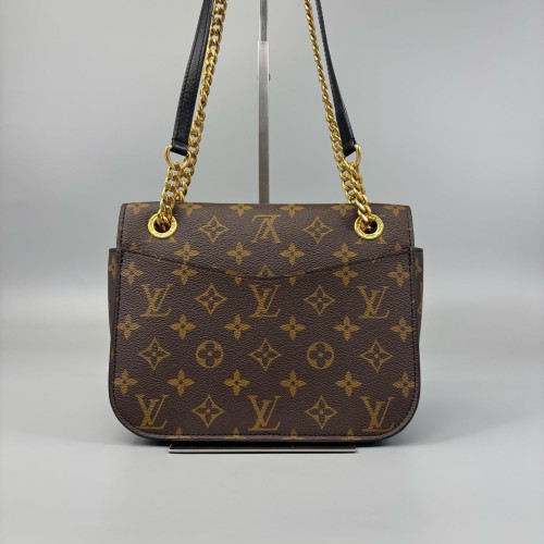 Louis Vuitton Passy Chain Shoulder Bag Monogram Brown