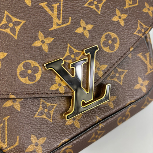 Louis Vuitton Passy Chain Shoulder Bag Monogram Brown