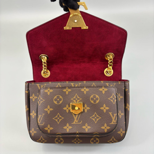 Louis Vuitton Passy Chain Shoulder Bag Monogram Brown