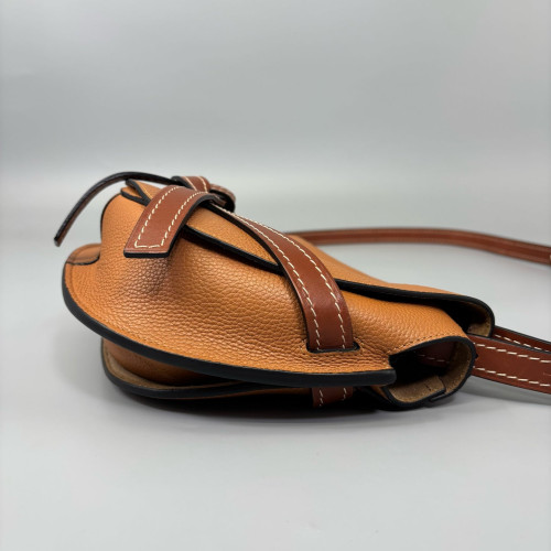 Loewe Small Gate Grained Calfskin Brown Tan Loewe Small Gate Grained Calfskin Brown Tan