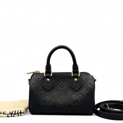 Louis Vuitton Nano Speedy Bandouliere Monogram Empreinte Black