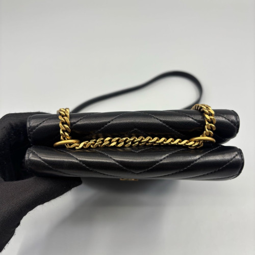 Yves Saint Laurent Double Flap Bag Calfskin Black Yves Saint Laurent Double Flap Bag Calfskin Black