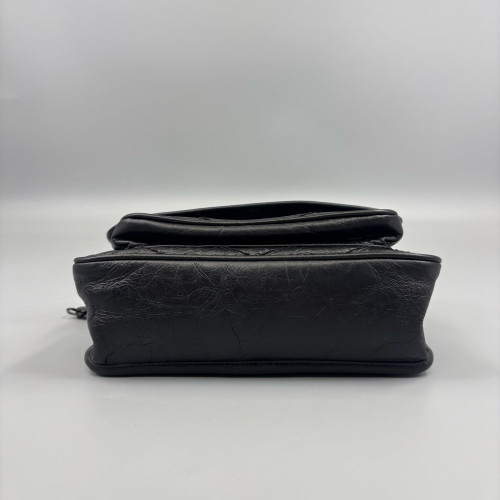 Yves Saint Laurent Mini Niki Chain Pull Up Leather Black