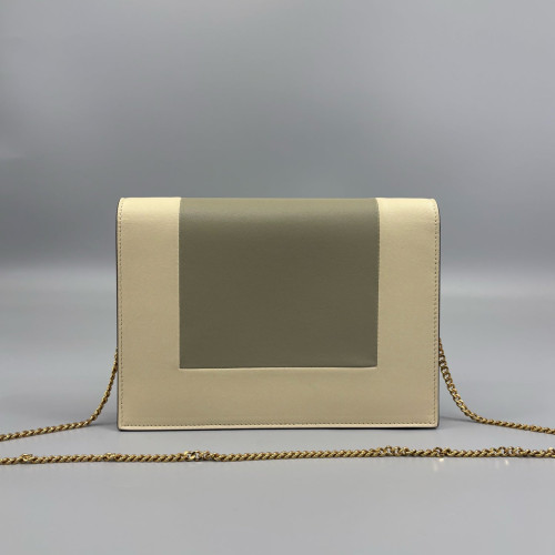 Celine Medium Frame Shoulder Bag Calfskin Beige Kaki