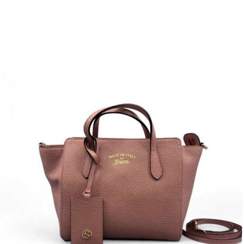 Gucci Tote Bag Grained Calfskin Pink