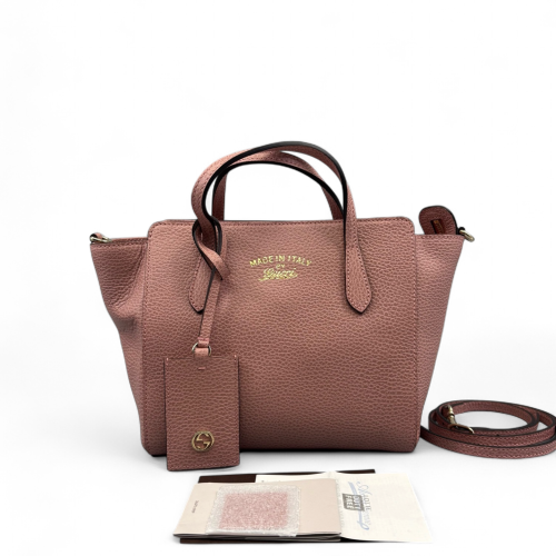Gucci Tote Bag Grained Calfskin Pink