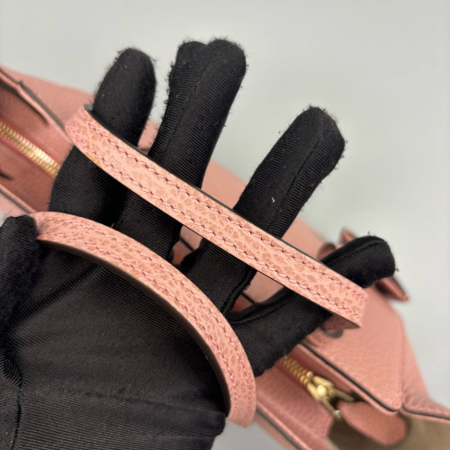 Gucci Tote Bag Grained Calfskin Pink