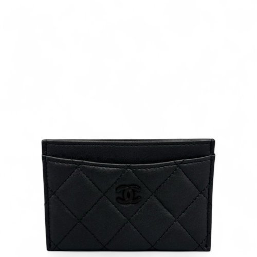 Chanel Quilted Card Holder Calfskin Black Chanel Quilted Card Holder Calfskin Black