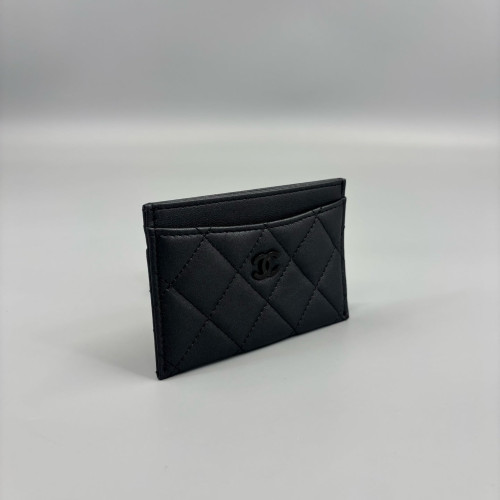 Chanel Quilted Card Holder Calfskin Black Chanel Quilted Card Holder Calfskin Black