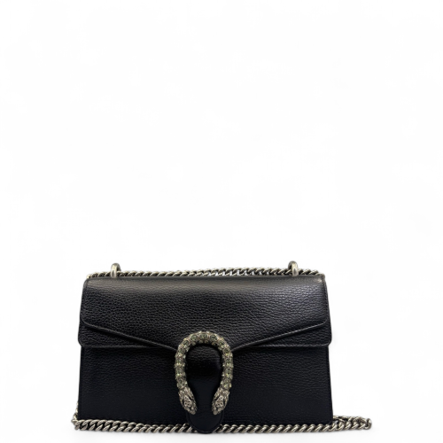 Gucci Strass Meium Dionysus Grained Calfskin Black