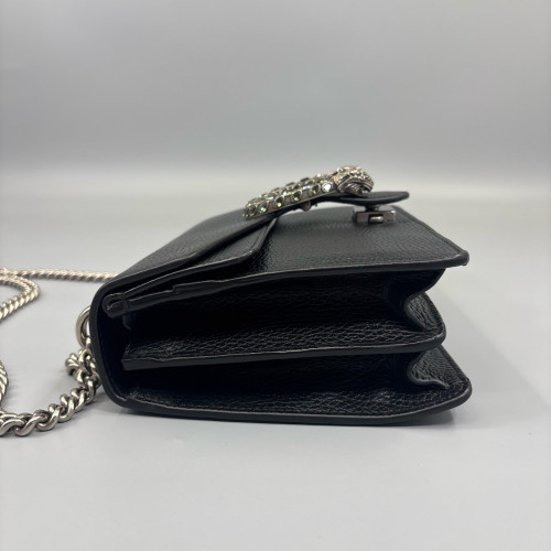 Gucci Strass Meium Dionysus Grained Calfskin Black